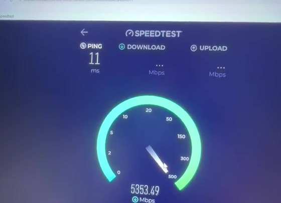 Wired speed test reading about 5.3 Gbps
