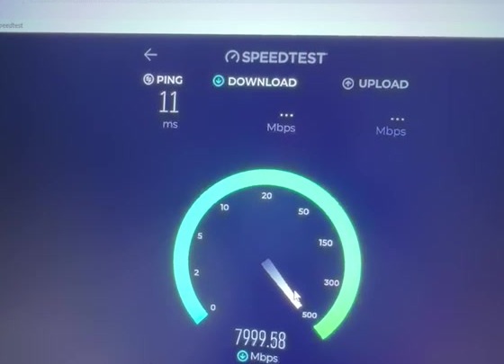 Wired speed test reading about 8 Gbps